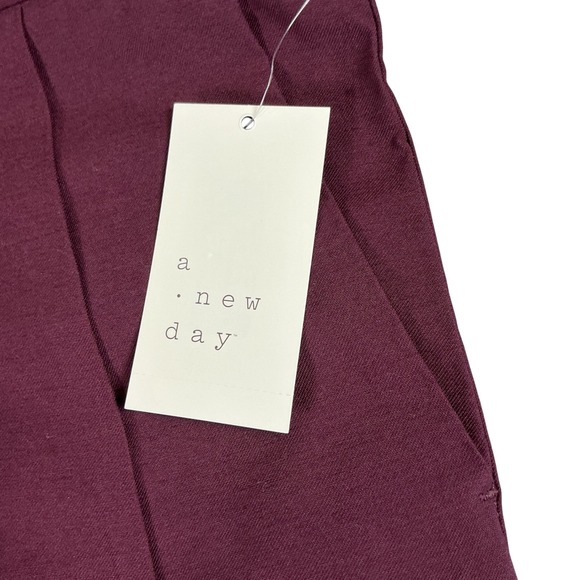 A New Day Burgundy Dress Pants Womens 12 High Rise Pleated Work Office Core - Picture 9 of 15